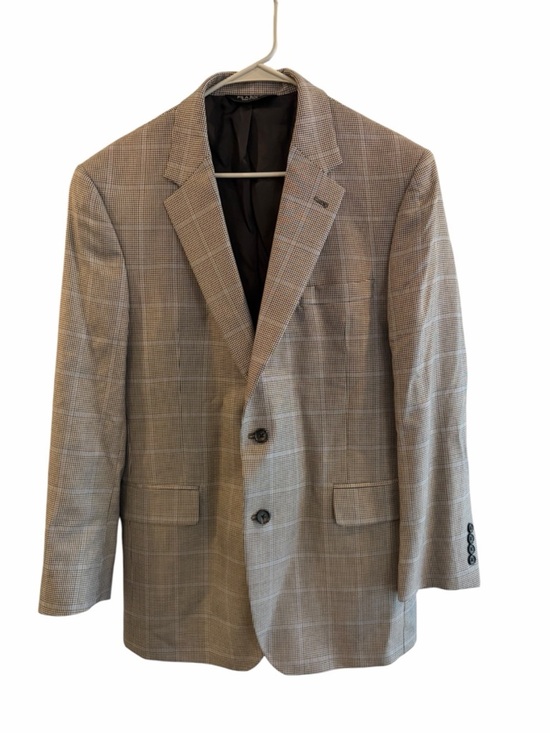Jos. A. Bank Other - Jos A Bank‎ Gray Houndstooth Plaid Blazer Silk Wool Sport Coat Men’s 42R